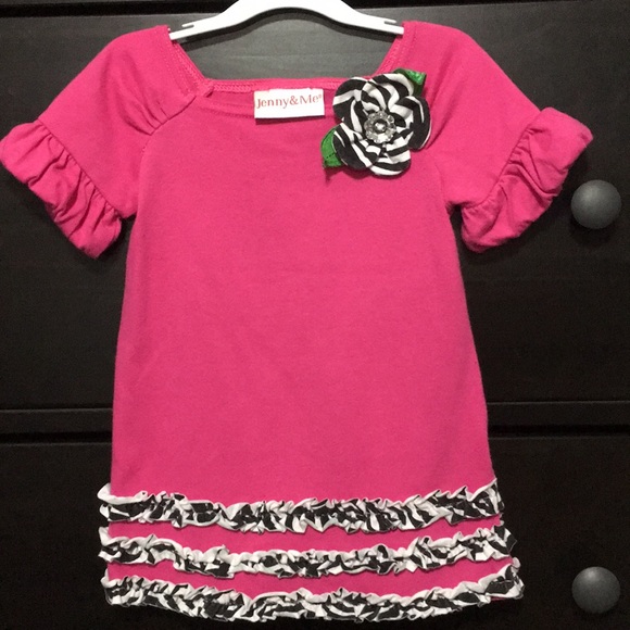 Jenny & Me Pink + Zebra Print Dress - Picture 1 of 6